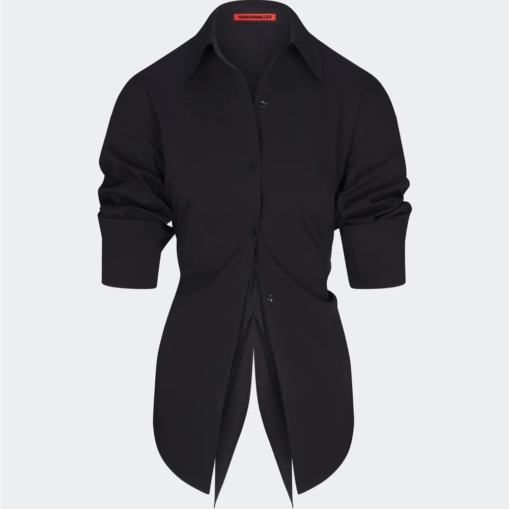 Simon Miller Loch Poplin Button Up in Black